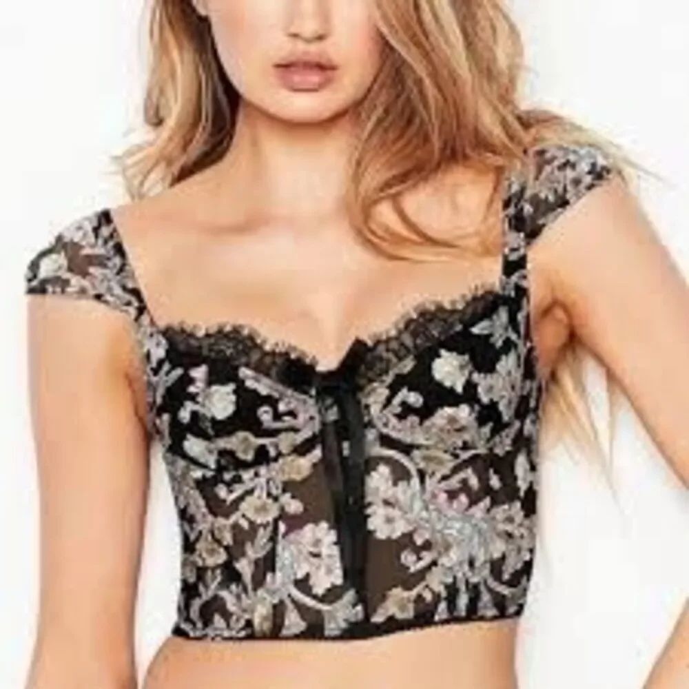 Victorias Secret Dream Angels Embroidered Corset Top Bra Sz 34DD